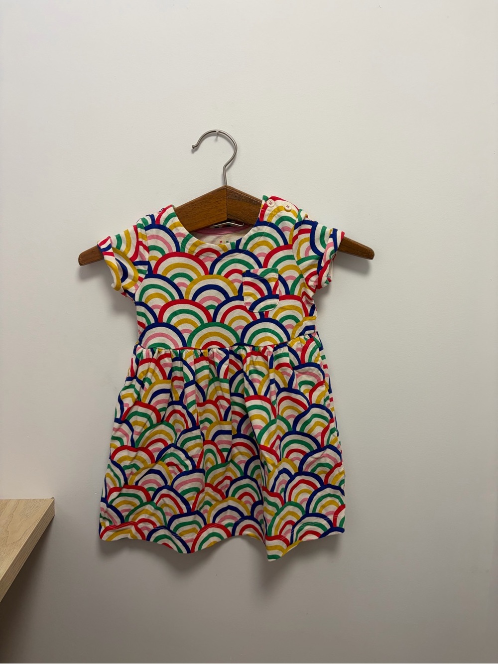 Boden Multicolor Rainbow-Print Cotton Dress - Red, Yellow, Green, Blue, Pink